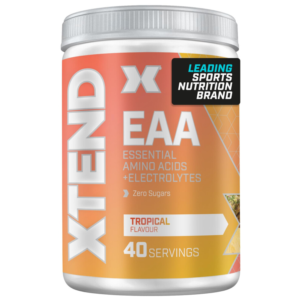 Scivation Xtend Eaa Amino Acids Powder | Tropical | 40 Servings For Hydration And Fitness Performance | 9 Essential Amino Acids + Added Electrolytes