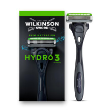 Wilkinson Sword Hydro 3 Razors for Men, Dual Lubrication, Carbon Coated Blades,