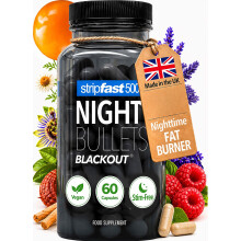 Night Bullets Weight Loss Pills for Women & Men, Stim-Free Nighttime Fat Burner, Appetite Suppressant, Diet Pills with Ashwagandha & CLA, 60 Capsules