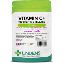 Lindens Vitamin C+ 1000mg - 120 Tablets - Time Release Tablets with Citrus Biofl