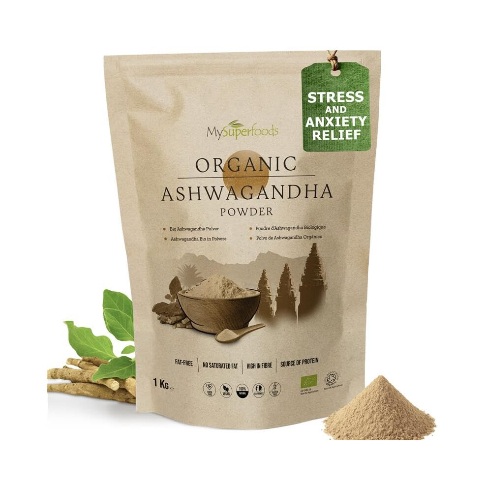 Mysuperfoods Organic Ashwagandha Root 1Kg | Vegan | Gluten Free | Non-Gmo | Superfood