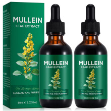 Mullein Drops for Lungs, 2 Pack Powerful Mullein Leaf Extract for Lungs Cleanse