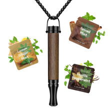 CARITATE Wooden Adjustable Anxiety Breathing Necklace with Resistance