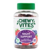 Chewy Vites Adult Night Support, 60 Non-Melatonin Gummies with 5-HTP,