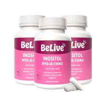 Myo-Inositol & D-Chiro Inositol Capsules with Folic Acid for PCOS | Prenatal Fertility Supplements for Women | Vitamin B8 | Improves Hormonal Balance