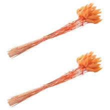 120Pcs Fleurs Séchées D'Automne Queues de Lapin Fleurs Séchées Lagurus Ovatus Herbe de Queue de Lapin pour Fleurs Séchées (Orange)