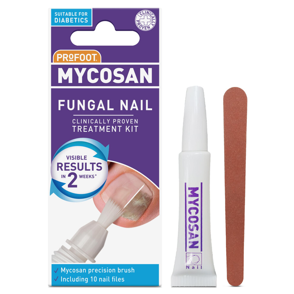 Profoot Mycosan Fungal Nail Treatment - 5Ml Unique Serum Treatment For Toenail Infection - Includes Specially Designed Brush, 10 Single-Use Nail File