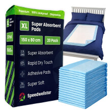 Incontinence Bed Pads Disposable Extra Large 150x80cm | 20 Pack | Super Absorben