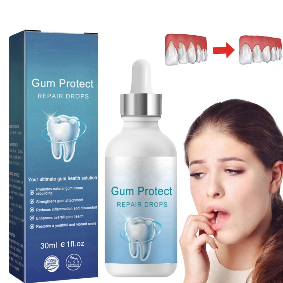 Hivetz Gum Regrowth Drops,Gum Repair For Receding Gums,Natural Gum Restore Liquid Drops Mouthwash,Receding Gum Treatment,Gum Regrowth For Receding Gum,Gum R