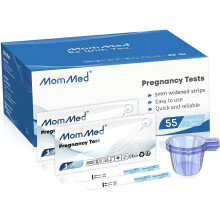 MOMMED Pregnancy Tests(HCG55), 55pcs Fertility Test for Women with Bonus 55 Urine Collection Cups; Quick and Reliable Pregnancy Test Strips, Over 99%