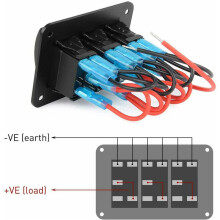 2X Panel de Aluminio de 3 Bandas Toggle Dash 5 Pines /Off Interruptor Basculante Precableado para Automóvil, Coche, Marino
