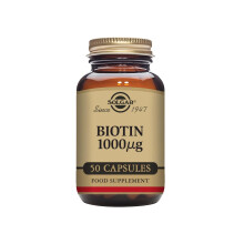Solgar Biotin 1000 µg Vegetable Capsules - Pack of 50 - for Healthy Hair and Skin - Promotes Energy and Vitality - Vegan