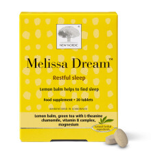 New Nordic Melissa Dream - Melatonin-Free Natural Sleep Aid & Insomnia Relief for Adults - Magnesium & Chamomile - 20 Herbal Sleeping Tablets