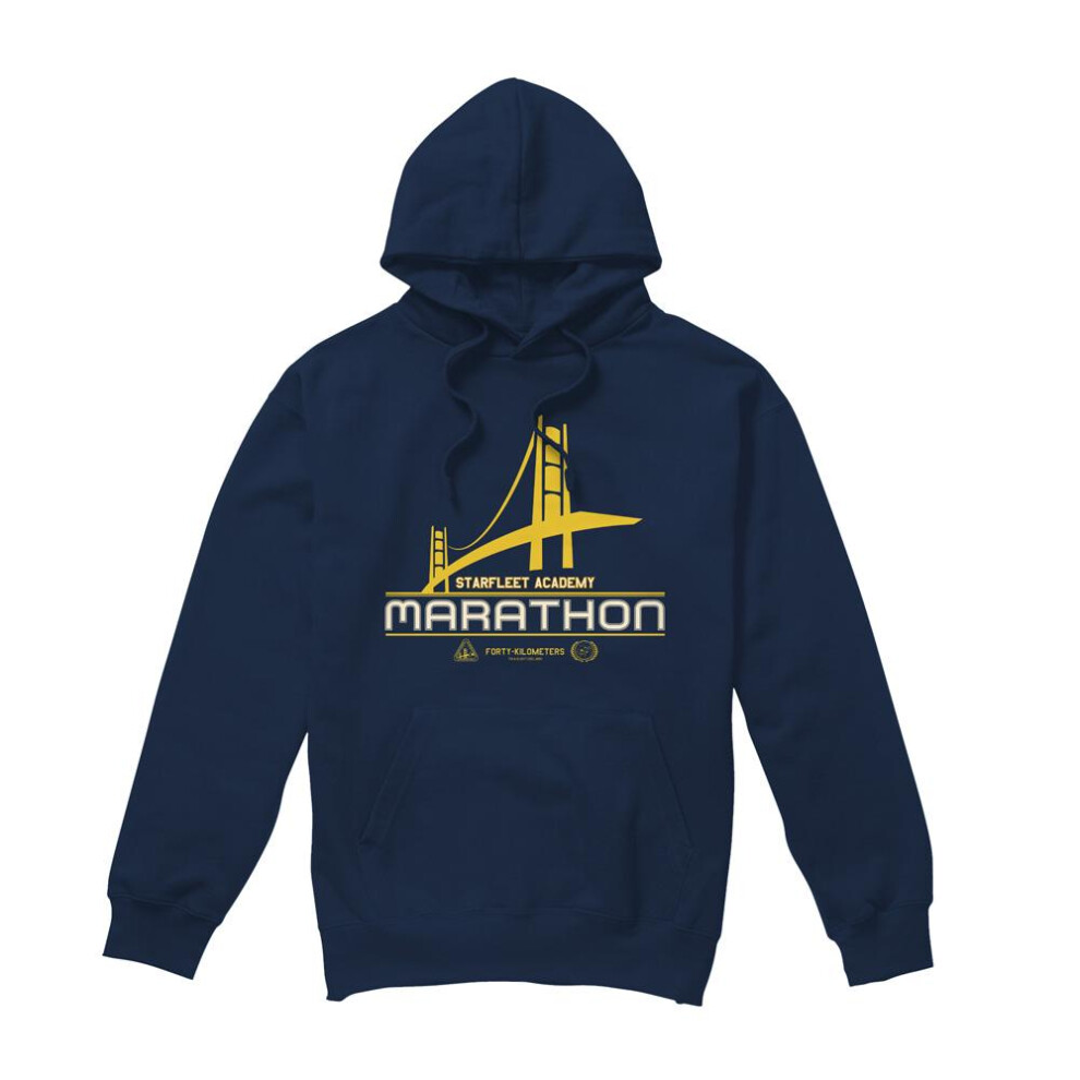 Star Trek (Xl, Navy) Mens Marathon Logo Hoodie Blue,Multicoloured