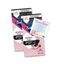 Bodyform Dailies Black Panty Liners for Women Specifically Designed for Black Un