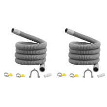 2X Ensemble D'Extension de Tuyau de Vidange Tuyau Universel pour Machine à Laver 2M, Comprend Un Connecteur de Tuyau de Support et Des Colliers de