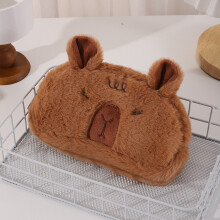 (Style A) Plush Capybara Cute Pen Bag Funny Stationery Organizer Big Gift Capacity Kids