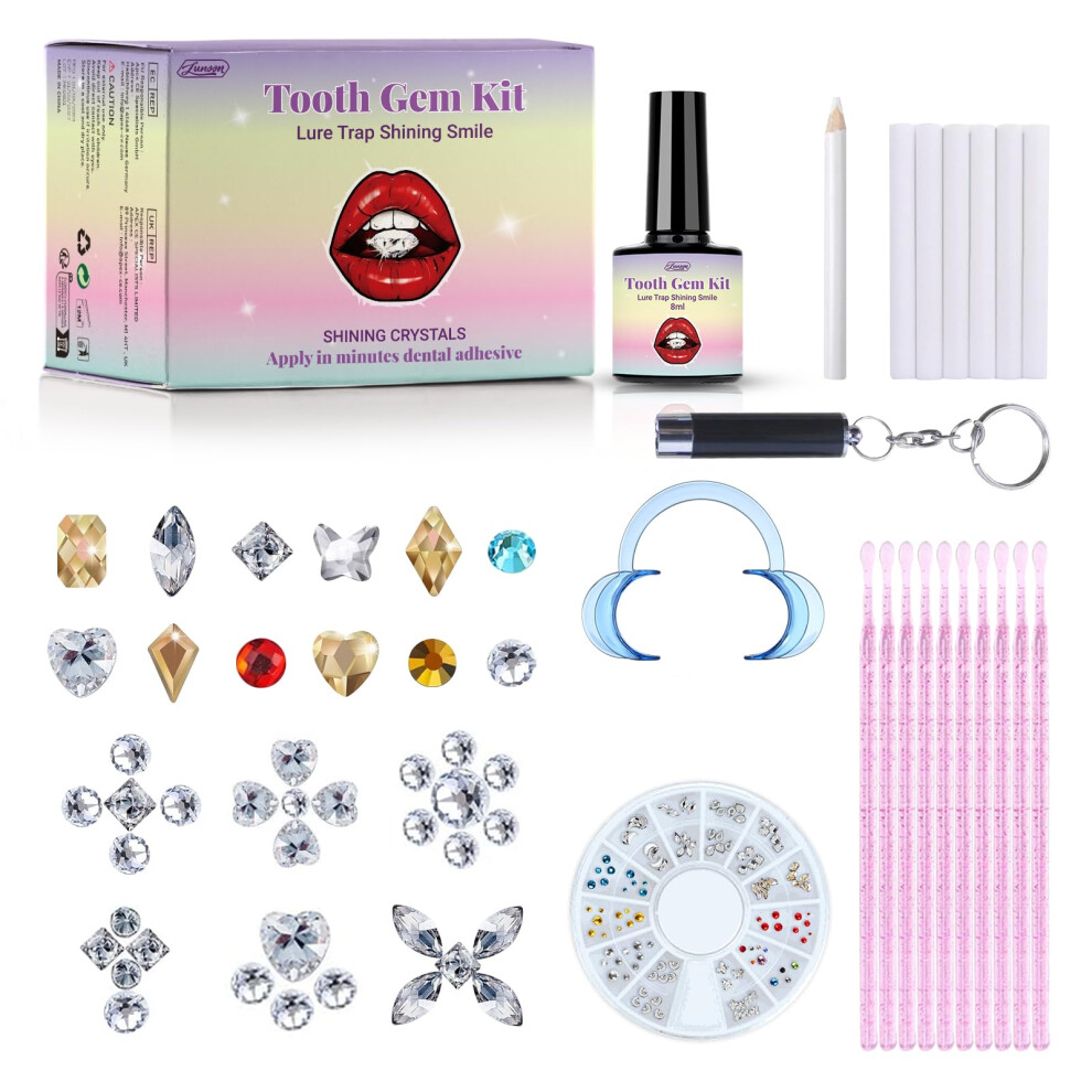 Tseriact Tooth Gem Kit, Diy Tooth Gems, Sparkling Tooth Gems With 120 Crystals For Teeth Decor, Diamond Crystal Tooth Jewelry For Teeth Women Bling (