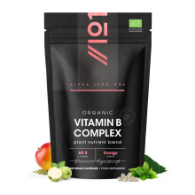 Organic Vitamin B Complex – 100% Plant Based Blend – 60 Vegan Capsules – All 8 B Vitamins B1 B2 B3 B5 B6 B7 B9 B12 – Energy Support – by Alp