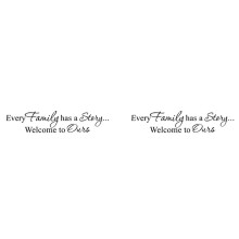 2X Every Family Has A Story Welcome to Ours PVC Wall Sticker Art Decal Room,Black
