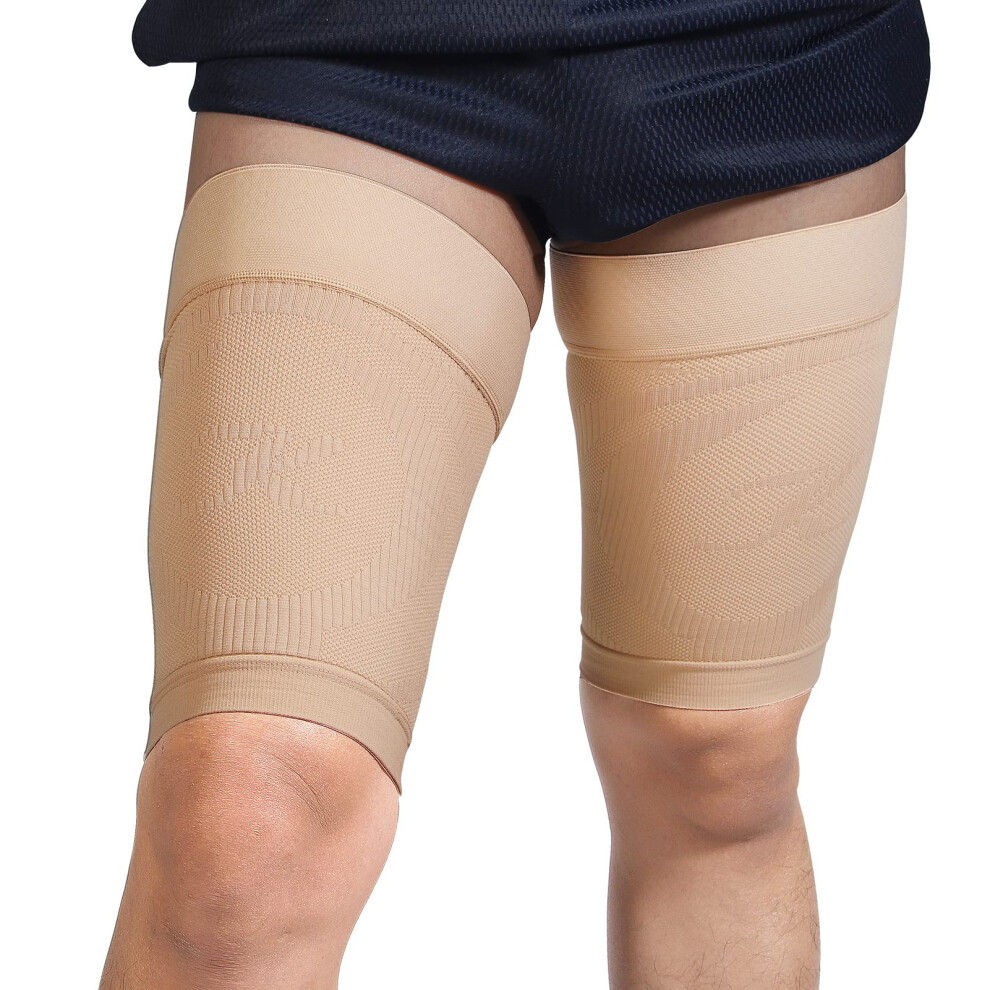 Keking Thigh Compression Sleeves (Pair), Unisex, Hamstring Compression Sleeve For Quad & Groin Pain Relief & Recovery, Thigh Brace & Wrap Great For Running S