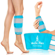 Vive Calf & Shin Ice Pack Wrap (Single) - Extra Strength Hot & Cold Therapy for Shin Splints & Leg Pain - Adjustable Compression Straps to Stay In Pla