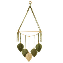Mensola da Parete In Macramè Fatta A Mano, Decorazione con Foglie Intrecciate, Mensole Galleggianti In Legno, Decorazione per La Casa, Parete con