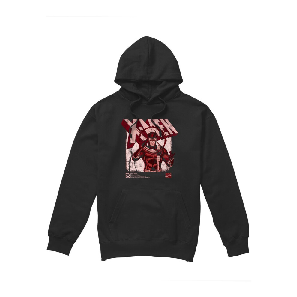 Marvel (Xl, Black) Mens X-Men Cyclops Infographic Hoodie
