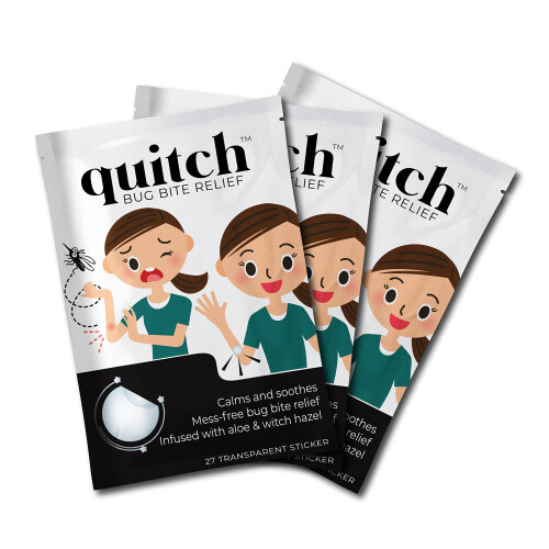 Quitch 3x27ct Bulk Pack, Insektsbett Klåda Plåster för Barn, Sommarresor