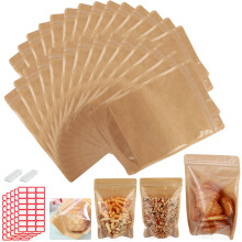 200-pack 3.9” x 5.9” Staande Kraft Papier Mylar Tassen met Venster