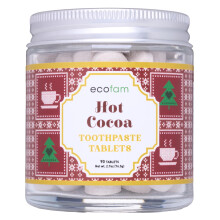 Ecofam Tandpasta Tabletten - Hot Cocoa Kauwtandpasta voor Verse Adem | Fluoride Vrij | Nano Hydroxyapatiet | 90 Tabletten