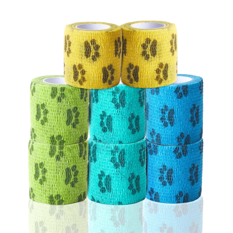 Fripup Self Adhesive Bandage Wrap - Vet Wrap For Dogs No Chew - Medical Cohesive Bandage Wrap For Wound Care, Paw Care, First Aid, Vet Tape For Pet Bi