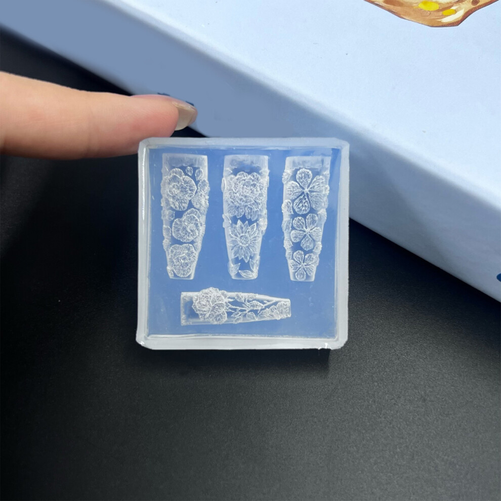 Versatile 3D Embossed Silicone Template For Crafting And Nail Decoration