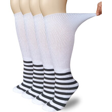 CIRZUEX Diabetiker-Socken Herren Damen 4 Paare Extra Weit Lymphedema Socken