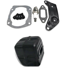 Exhaust Muffler Muffler Bracket Gasket Spark Plug Kit for 365 372 362 371 Chain Saw Replacement Par Edition 0617