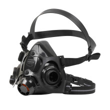 NORTH Honeywell Home 7700 Serie Niosh-Godkänd Halvmask Silikon Respirator, Stor (770030L), Svart