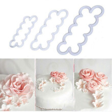 3pcs Rose Shape Candy Fondant Cake Mold 3 Different Sizes Elegant Cake Decorating Plastic Mould Non-stick Mold Baking Tools Edition 0617