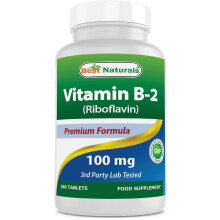 Best Naturals Vitamina B2 (Riboflavina) 100 mg 180 Compresse - Formula Premium - Testato da Laboratorio