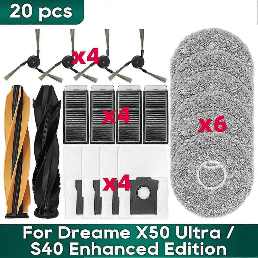For X50 Ultra / S40 Enhanced Edition Accessories Main Brush Filter Mop Dust Bags Replacement Parts Edition 0617 6913222324271
