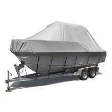 570*300cm Heavy Duty Waterproof Portable Boat Cover, Durable Waterproof Gray Oxford Cloth, for Yacht, Fishing Boat, Tri-Hull (16-18FT-V) Edition 0617