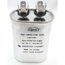 Supco CR10X440 Oval Motor Run Capacitor 10 mfd, 440 volt