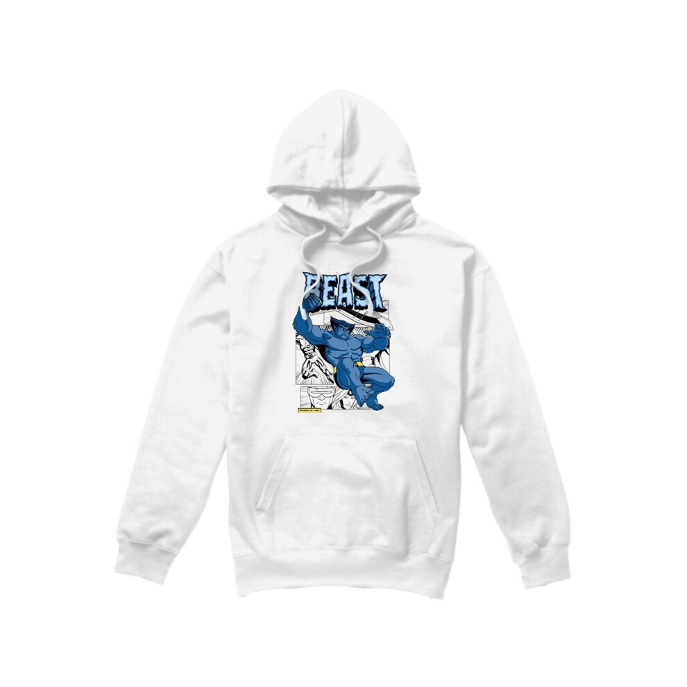 Marvel (Xxl, ) Mens X-Men Beast Comic Hoodie White