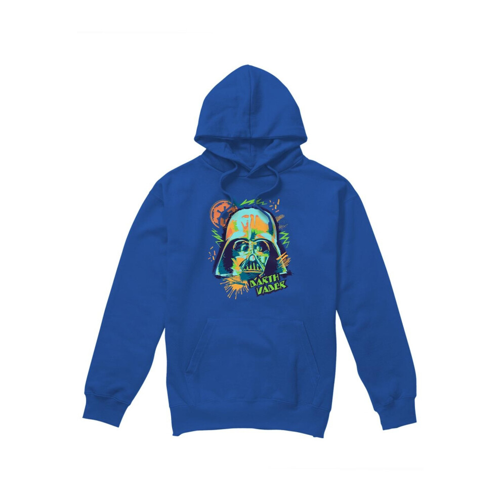 Star Wars (M, Royal ) Mens 90S Darth Vader Hoodie Blue
