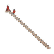 Desktop Christmas Countdown Calendar Decor - Wooden Santa on Staircase Design