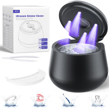 45kHz Ultrasone Retainer Cleaner, 200ML Tandreinigingspod voor Protheses, Beugels, Aligners, Ju