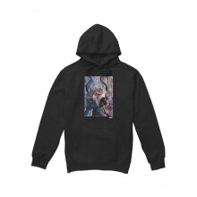 (L, Black) Marvel Mens X-Men Sabretooth Dogs Hoodie