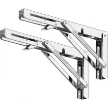 Plankdrager 400 mm, inklapbaar, roestvrij staal, voor een maximaal draagvermogen van 150 kg.