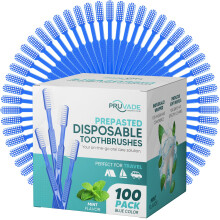 Pruvade 100 Paquete de Cepillos de Dientes Desechables con Pasta de Dientes Integrada