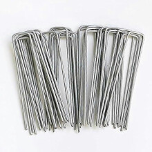 100 Galvanized Steel Garden Stakes 150 * 25 * 4- Ground Anchor Mulching Cloth Tarp Staples Edition 0618