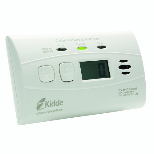KIDDE Kidde Carbon Monoxide Detector with 10-Year Battery, Digital Display, 3 LEDs, Replacement Indicator, Peak Level Memory